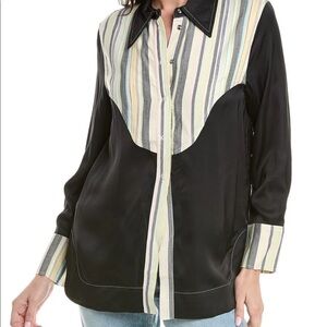 Ganni Mix Club Stripe Button Down